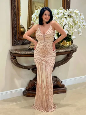 Champagne long Dress