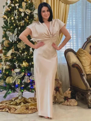 Zeu Satin Long Dress