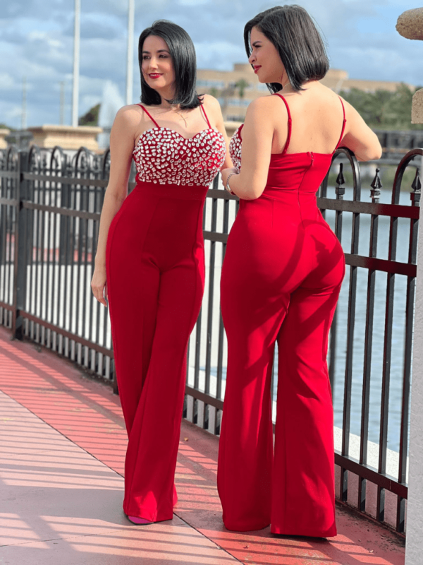 Mischka Red Jumpsuit