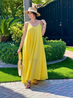 Caridad Solid  Maxi Dress