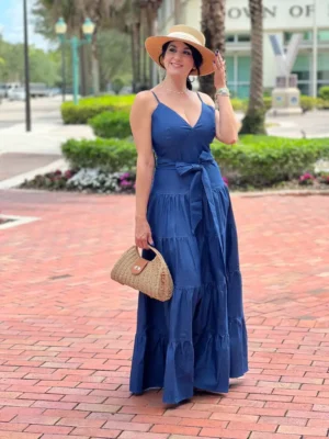 Pinton Denim Maxi Dress