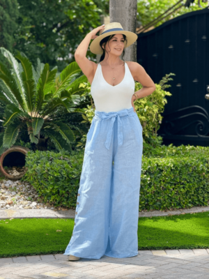 Ligth Blue Linen Pants