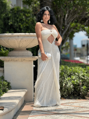 Wang Crochet Long Dress