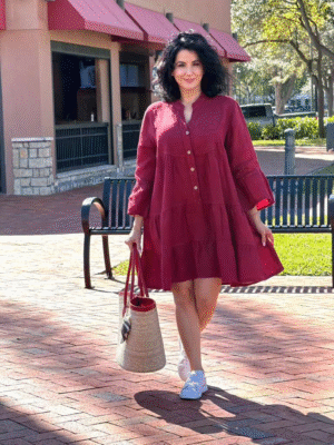 Red Linen Dress