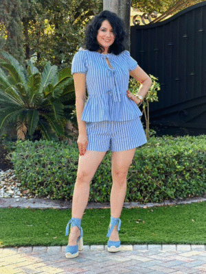 Lenar Stripe Linen Set