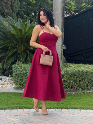 Sara Linen Midi Dress